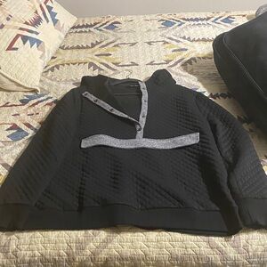 Never Been Worn- Black Quilted Pullover with Gray Accents